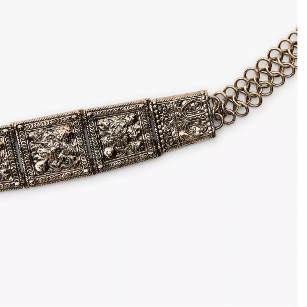 Zara NWT engraved piece link belt 4548/101 L/XL